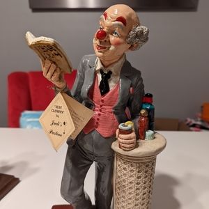 JUDI'S PASTIME 1983 PORCELAIN 13" LAWYER CLOWN FIGURINE